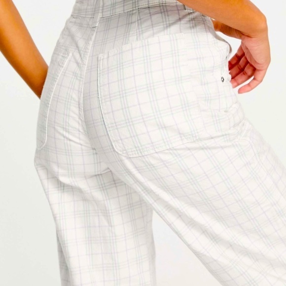 Lilac and Sage check Print Slouchy Chinos - Picture 3 of 4